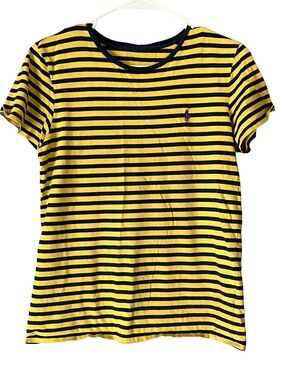 Ralph Lauren Yellow & Black Striped Short Sleeve Tee